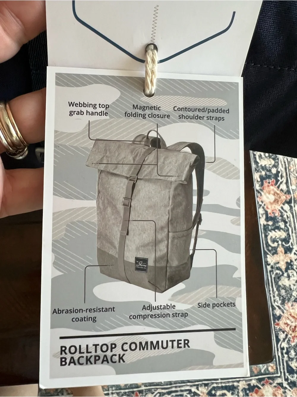 NWT Skyway Rainier Rolltop Commuter Backpack Navy 20L Laptop Travel Bag